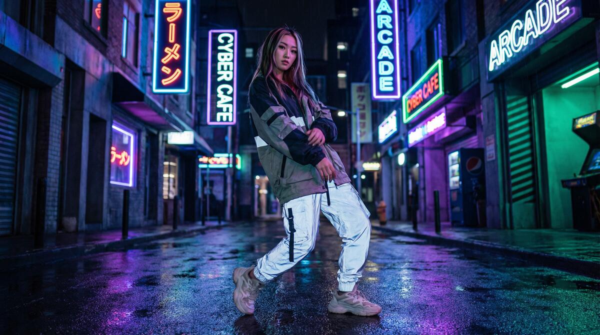 大象传媒霓虹街拍短视频